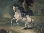 Johann Georg von Hamilton The women stallion Leal in the Levade oil